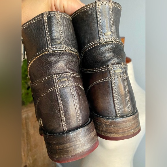 CCO🎉⬇️SHIP Bed Stu Eiffel WomenS 6 Bed Stu Eiffel Black Leather Zip Heeled Boots - Picture 4 of 14